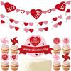 Tarjeta de tamaño de decoración para cupcakes de San Valentín, tema de cupcakes XOXO, decoración para bodas y compromisos.