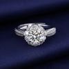 Anillo de Moissanita de Imitación para Transmisión en Vivo de Celebridad de Internet Anillo para Mujer Lujoso Anillo de Diamante Artificial de Seis Garras Elegante Anillo Transfronterizo para Propuesta