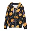 Abrigo de Otoño e Invierno para Hombre Estación Independiente de Amazon Sudadera con Capucha y Cremallera de Moda con Personalidad de Fantasma de Halloween