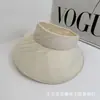 Chapéu Viseira de Design de Nicho Estilo Coreano para Mulheres, Chapéu de Concha Plissado com Proteção UV para Uso Externo no Verão