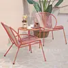 Cama de ratán y terraza de café para B&B, patio pequeño, silla de té, balcón de moda para exteriores, conjunto de mesa y sillas de tres piezas, Ocio
