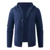 Cardigã de malha com capuz casual retrô americano outono e inverno, de caimento solto, versátil, suéter, jaqueta casual espessa para homens
