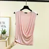 Camiseta básica ligera 2026 con diseño cruzado, sin mangas, cuello en V, de modal, top tipo tank top versátil para mujer, salida de baño de verano