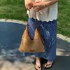 Bolso de mano tejido estilo perezoso para mujer 2026 Nuevo Bolso de hombro de gran capacidad para el trabajo Bolso de paja casual para vacaciones en la playa