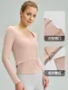 Nuevo top de yoga de manga larga para mujer, secado rápido, cuello cuadrado, ropa de fitness curva, camiseta deportiva transpirable, soporta marca OEM