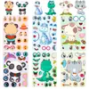 Transfronterizo 6 Hojas/Paquete Lindo Panda Dinosaurio Combinable Rompecabezas Caras Cambiantes Pegatinas Graffiti Infantil Juguetes Educativos