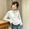 Top Térmico de Felpa Cepillada de Manga Larga para Niñas Otoño/Invierno 2026 Nuevo Camiseta Interior de Cuello Redondo para Niños Camiseta Casual de Manga Larga