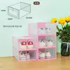 Caixa de Sapato Caixa de Armazenamento Transparente Plástico Espessado Caixa de Sapato com Tampa Flip-Top Dupla Face Caixa de Armazenamento de Sapatos para Dormitório de Homens e Mulheres Casa