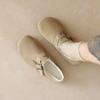 Weiwei Girl 959-12 Zapatos Originales Puros Slip-on Forrados de Felpa Burken Zapatos Planos de Cuero Cálidos Zapatos de Algodón Zapatos Simples Burken