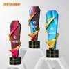 Trofeo de Cristal Creativo y Colorido de Resina Personalizada de Alta Gama Atmosférica Medallas para el Personal Destacado de la Reunión Anual de la Empresa Adornos