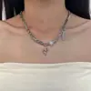 Collar de acero de titanio para mujer, versátil, de alta calidad, no se decolora, joyería para hombre, nicho, accesorios de moda más vendidos, cadena para la clavícula hip hop de moda