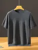 Nuevo Suéter de Cachemira Suelto de Manga Corta con Cuello Redondo para Hombre, Color Sólido, Tejido Fino de Seda y Cachemira, Otoño/Invierno 2026