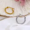 Pendientes Exagerados de Círculo Grande con Agujero en la Oreja Anillo para la Oreja Pendientes de Acero Inoxidable Joyería de Acero de Titanio Color Dorado 18K Electrochapado