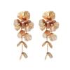 Pendientes Largos con Borlas Patrón de Cuervo Cascada Aguja de Plata Flor de Diamante Moda Exagerados Personalizados Pendientes Perlas Elegantes