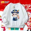Nueva Sudadera Redonda Infantil de Zootopia Otoño e Invierno Forrada de Polar Versátil para Niños Mayores Sudadera de Navidad