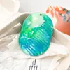 Espejo Ovalado con Patrón de Mármol de Nuevo Modelo Transfronterizo, Espejo de Maquillaje para Belleza, Espejo Giratorio Portátil de Colores con Peine Plano Integrado
