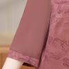 Camisa de Velha Blusa de Gola Redonda de Vovó Roupa Feminina para Meia-Idade e Idosos Camisa de Manga para Idosos Novo Estilo Primavera e Outono Estilo Ocidental