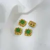 Color Dorado Mate Conservador de Color Perla Incrustada Antigua Ojo de Gato Ópalo Lunar Flor Geométrica Forma de Trébol de Cuatro Hojas Cuentas Espaciadoras Accesorios para Manualidades