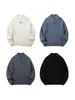 Suéter Jiezhan Masculino Estilo Old Money Gola Mandarim, Tricô de Lã Novo 26º Outono/Inverno, Blusa Casual para Homens e Mulheres