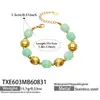 Collar de acero inoxidable con cuentas ovaladas multicolor transfronterizo europeo y americano, pulsera de cadena para clavícula de mujer de nicho de lujo ligero