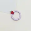 Llavero de Hebilla Redonda de Fresa Color Caramelo Accesorios de Joyería Hechos a Mano DIY Colgante para Mochila Teléfono Juguete