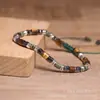 Pulsera Nueva Estilo Pura Hecha a Mano, Pulsera Tejida Personalizada con Cuentas de Rejilla 2*4, Pulsera de Piedra Natural para Yoga con Patrones Creativos