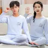 Conjunto de ropa interior térmica de bloques de color para adolescentes, ropa y pantalones de otoño para niños, pijamas para niños, ropa interior básica para el hogar para niñas estudiantes