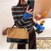 Otoño e Invierno 2025 Suéter Popular Rayas Tejido de Punto Contrastante Estilo Coreano Ropa de Trabajo Camisa Base de Manga Larga Tops para Mujer
