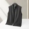Chaleco Casual para Hombre 2026 Primavera y Otoño Cuello Alto Chaleco Reversible para Jóvenes y Adultos de Mediana Edad, Color Sólido Cremallera Chaqueta sin Mangas de Moda
