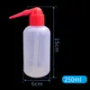 Garrafa de lavagem Garrafa de lavagem de plástico 250ml 500ml Garrafa de lavagem de plástico de boca vermelha Experimento químico Cotovelo Garrafa de gota de boca branca