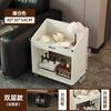 Carro Móvil Estilo Antiguo Mesa Lateral Avanzada para Sofá Estante Retro para Mesita de Noche Gabinete de Almacenamiento para Escritorio de Oficina