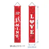 Amazon Transfronterizo Día de San Valentín Pareja Feliz Corazón Decoración Arreglo Porche Puerta Decoración Pancarta Tela de Fondo