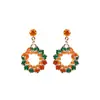 Suministro transfronterizo de pendientes de metal lindo patrón de frutas pendientes europeos y americanos los más vendidos en Amazon pendientes de Acción de Gracias personalizados