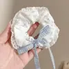 Elástico de Cabelo Oversized Estilo Coreano Intestino de Porco, Corda de Cabelo Versátil com Renda de Bolinhas, Elástico para Rabo de Cavalo Alto, Elástico de Borracha, Acessório de Cabelo de Alta Qualidade