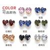 Taladro de garra de circonita sintética de color corazón de 8 mm con forma de corazón, venta al por mayor, accesorios de bricolaje, cristal de circonita de color blanco