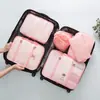 Bolsa de Armazenamento Multifuncional de Viagem com Sete Peças Conjunto de Bolsas Organizadoras e de Classificação de Roupas para Mala Conjunto de Oito Peças