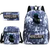 Mi mochila escolar mundial de tres piezas con estampado, gran capacidad, bolsa de lona para computadora para exteriores para estudiantes de secundaria