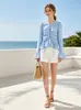 Comercio Electrónico Transfronterizo Mayorista Ins Estilo Europeo y Americano Nueva Moda Femenina Temperamento Elegante Manga de Campana Irregular Volante Camisa