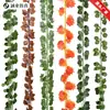 Enredaderas de Hojas de Arce Artificiales, Envoltura Decorativa de Tuberías con Enredadera Falsa, Colgantes Decorativos para Techo, Enredaderas de Vegetación Artificial