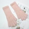 Guantes de Punto de Felpa para Otoño e Invierno para Mujer Estilo Coreano Invierno Corazón de Chica Lindos de Muñeca Larga Calientes de Cinco Dedos con Pantalla Táctil Calcetines de Mano para Estudiantes