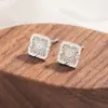 Nuevos pendientes cuadrados huecos de flor, diseño de nicho, versátiles para el uso diario, pendientes de mujer a la moda y sofisticados