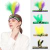Festa de Carnaval do Brasil Meia Máscara Facial Faixa de Cabelo Acessórios para Cabelo Faixa de Cabelo de Penas Contas Tricolores Saia de Gaze Brincos terno