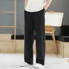 Pantalones casuales de alta gama para hombre, pantalones de moda finos de verano, pantalones anchos rectos holgados de verano para hombre, pantalones largos casuales para hombre