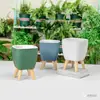 Directamente del Fabricante, Macetas Auto-Absorbentes para Personas Perezosas, Pies de Madera Granallados Yizhitang, Macetas Absorbentes de Plantas de Tamaño Mediano