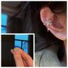 Exquisito Clip para Oreja de Mariposa con Pedrería Súper Brillante Mang Star sin Agujeros en las Orejas Pendientes de Moda de Lujo Ligero de Alta Gama