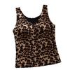 Nueva Moda Sexy Estampado de Leopardo Espalda Hermosa Ropa Interior Térmica Una Pieza Copa Fija Todo Fósforo Calefacción Chaleco Térmico Superior