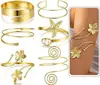 Directo de fábrica juego de diez piezas de líneas irregulares hojas en relieve brazalete de brazo tendencia de moda geométrico pulsera abierta mujer