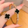 Pulsera y Anillo de Lujo Flor de la Suerte Shell Set Pulsera de Cobre Electrochapado