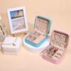 Caja de Almacenamiento de Joyería de PU Portátil Caja de Empaque de Joyería para Anillos Caja de Joyería para Joyería Aretes Cadena Bolsa Simple con Cremallera