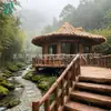 Casa del árbol moderna al aire libre, cabaña de madera única, villa móvil, atracción turística, casa de resort con temática de bosque